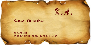 Kacz Aranka névjegykártya